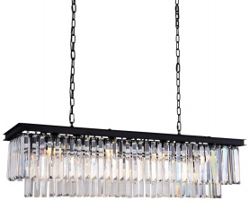 Подвесная люстра 1920s Odeon KR0387P-10C/P black/clear