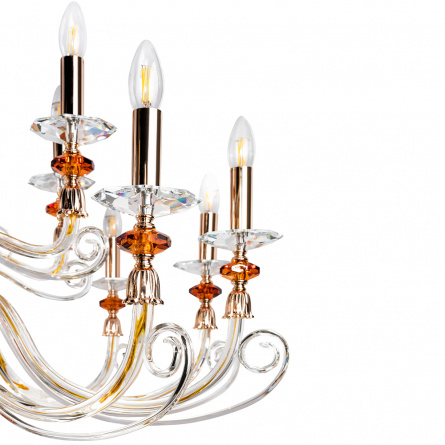 Бра Crystal Lux CATARINA AP1 V2 GOLD/TRANSPARENT-COGNAC фото 6