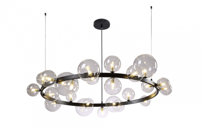Люстра Crystal Lux AGATA SP24 V2 BLACK/TRANSPARENTE фото 2
