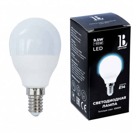 Лампочка светодиодная  E14-9,5W-3000К-G45_lb фото 1