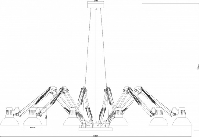 Подвесная люстра Ragno A2043SP-12BK фото 2