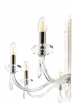 Люстра Crystal Lux AURELIO SP8 GOLD+CHROME/TRANSPARENT фото 3