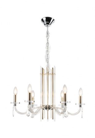 Люстра Crystal Lux AURELIO SP6 GOLD+CHROME/TRANSPARENT фото 2