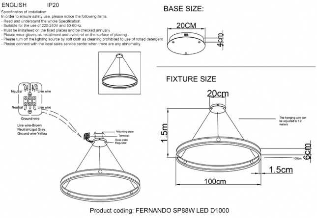Люстра Crystal Lux FERNANDO SP123W LED  BLACK/GOLD фото 24