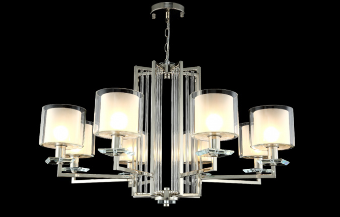 Люстра Crystal Lux NICOLAS SP-PL8 NICKEL/WHITE фото 2